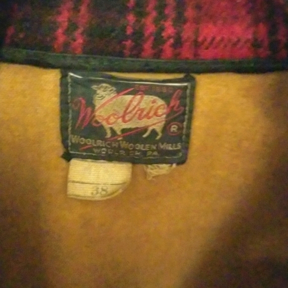 1950s Woolrich Mackinaw Wool Hunting Coat Jacket Size 38 Red Tartan Plaid - Picture 11 of 12